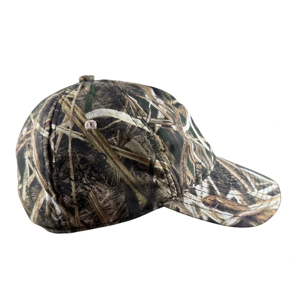 Ducks Unlimited Shadow Grass Blades Camo Baseball Strapback Hat Hunting Dad Cap